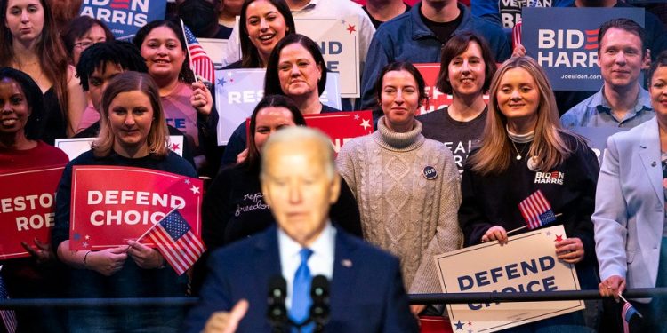 Battle over Biden’s future drowns out abortion drumbeat