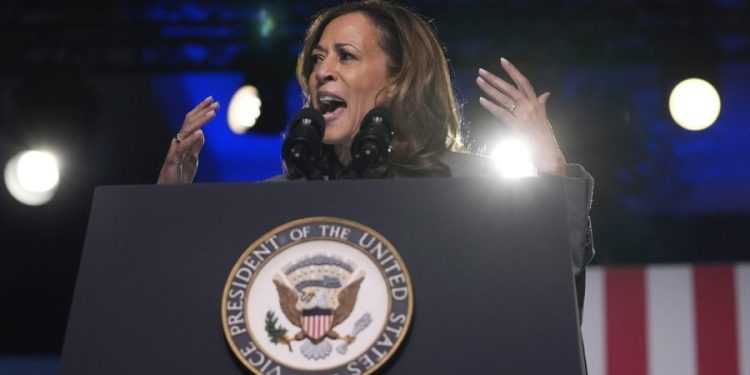 Harris invokes Georgia woman’s death in Atlanta speech on abortion rights