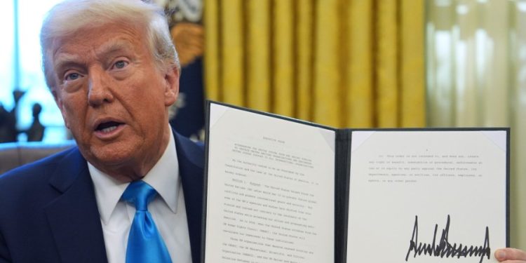 Trump signs executive order stripping funds from schools requiring COVID-19 vaccines